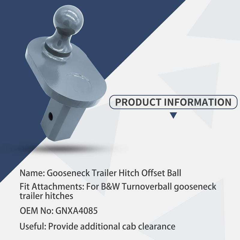 FHRHRY GNXA4085, 4" Offset Ball Compatible With B&W Turnoverball Gooseneck Trailer Hitches, Heavy Duty Extender | 20000 lbs GTW/ 5000 lbs VTW, 2-5/16 Inch Diameter - Image 3
